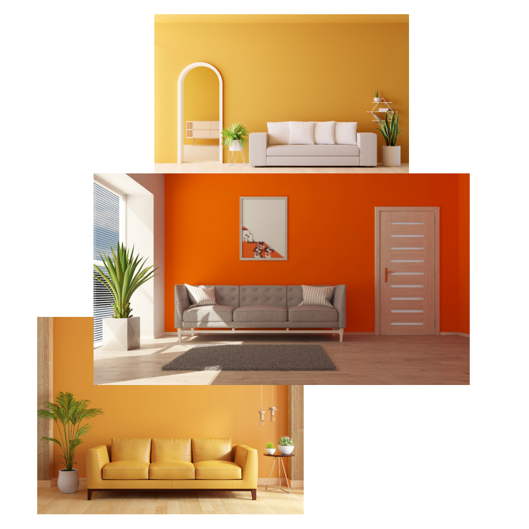 orange aesthetic walls
